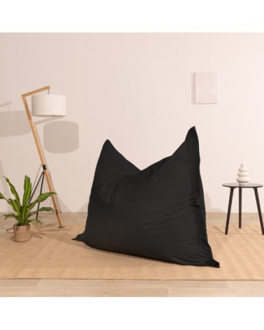Pouf extérieur imperméable déhoussable anti-uv noir 140 x 180 cm