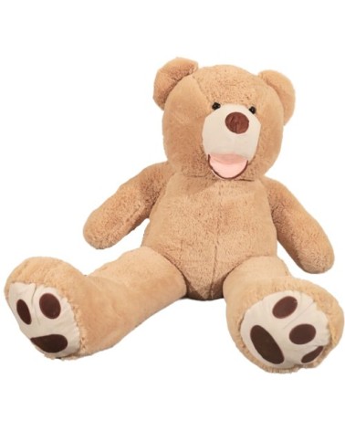 Peluche géante nounours beige 160 cm pouf