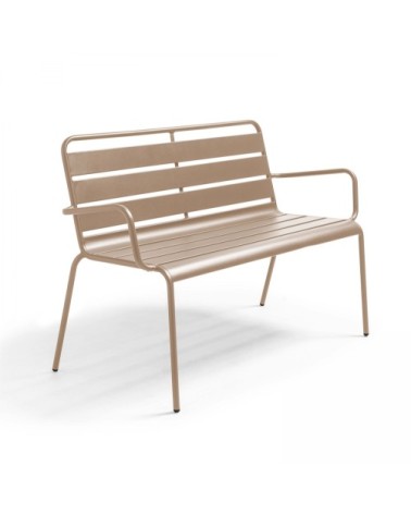 Banc de jardin en métal taupe