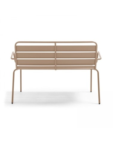 Banc de jardin en métal taupe