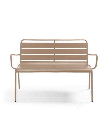 Banc de jardin en métal taupe