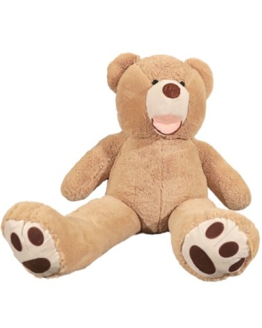 Peluche géante nounours beige 160 cm pouf