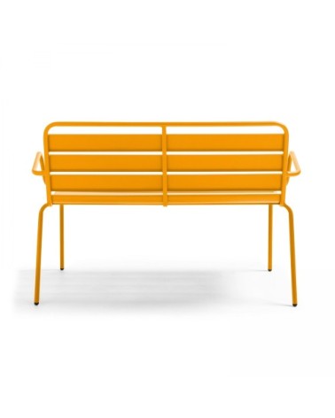 Banc de jardin en métal jaune