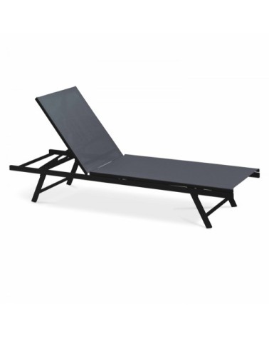 Lot de 2 bains de soleil en acier gris