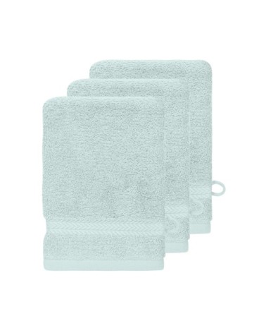 Lot de 3 gants de toilette 550gr/m²  bleu arctic 16x22 cm