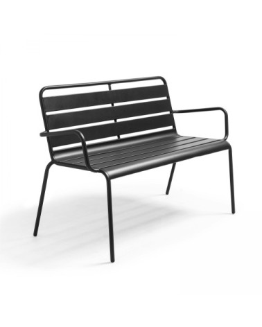 Banc de jardin en métal anthracite