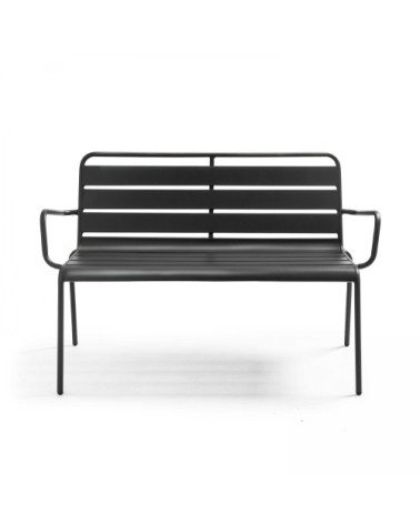 Banc de jardin en métal anthracite