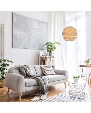 Suspension en rattan naturel