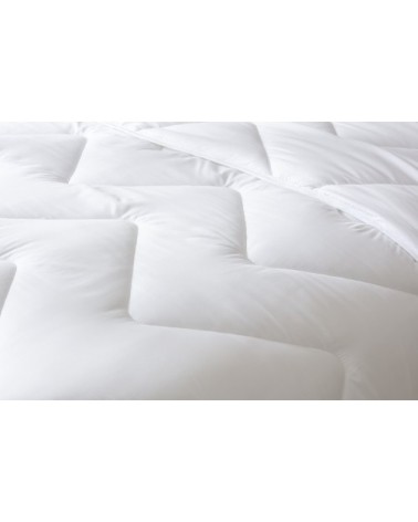 Couette chaude anti-acariens 140 x 200 cm polyester blanc