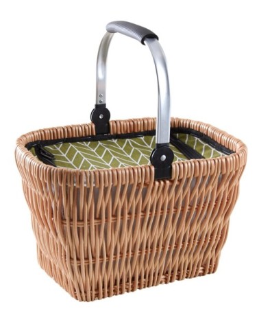 Panier isotherme à anse pliable en osier