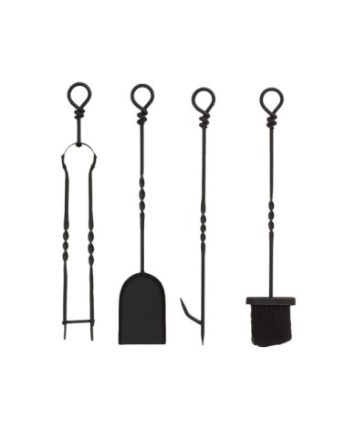 Accessoires de cheminée en fer forgé (lot de 4)