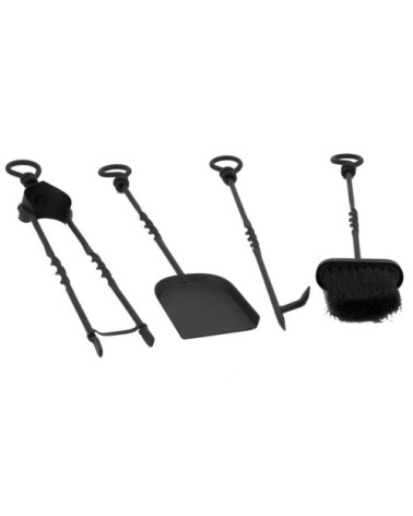 Accessoires de cheminée en fer forgé (lot de 4)