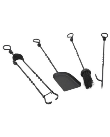 Set de 4 accessoires de cheminée en fer forgé 46cm