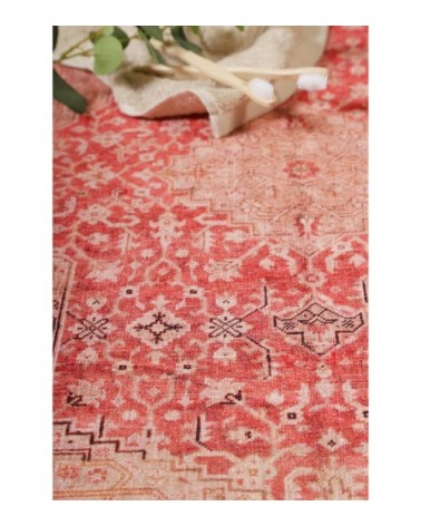 Tapis de bain vintage tons de rouge 80x150