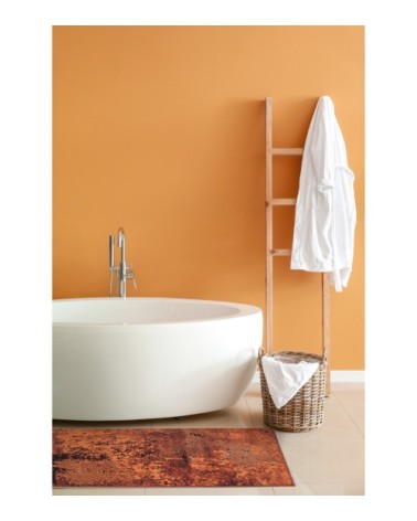 Tapis de bain vintage tons orangé 60x100