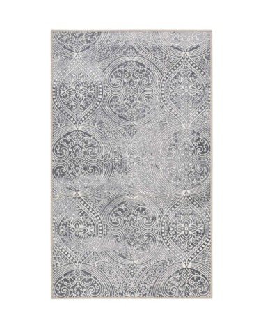 Tapis de bain motif paisley gris 80x150