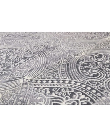 Tapis de bain motif paisley gris 80x150