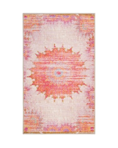Tapis de bain vintage motif oriental multicolore 80x150