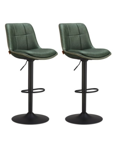 Tabourets de bar lot de 2 polyuréthane acier mousse vert forêt