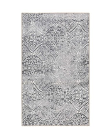Tapis de bain motif paisley gris 70x120