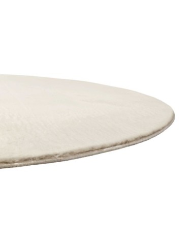 Tapis rond tufté mèches rases (15 mm) écru 200 D