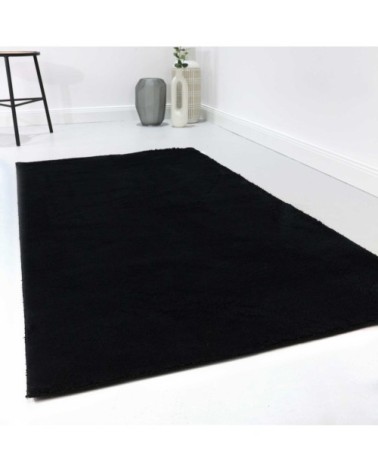 Tapis tufté mèches rases noir 133x200