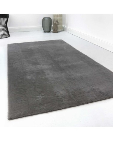 Tapis tufté mèches rases (15mm) gris anthracite  200x290