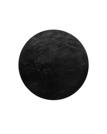 Tapis rond tufté mèches rases noir 200 D