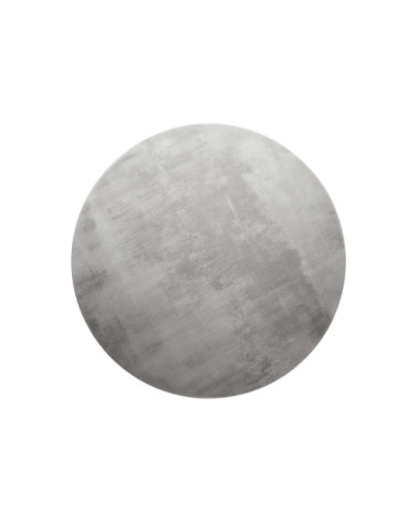 Tapis rond tufté mèches rases (15 mm) gris clair 120 D