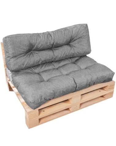 Coussins palette lot en polyester gris 120x80x15 cm
