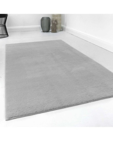 Tapis tufté mèches rases (15mm) gris clair 120x170