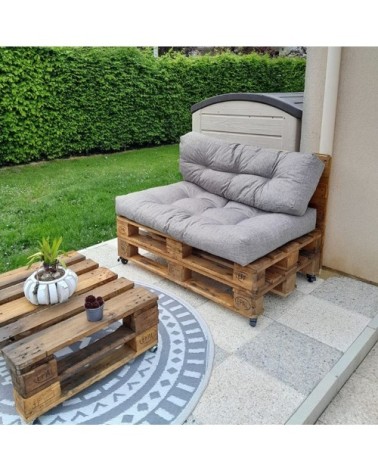 Coussins palette lot en polyester gris 120x80x15 cm