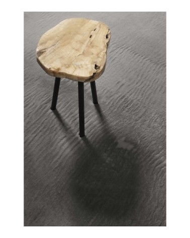 Tapis rond tufté mèches rases (15mm) gris anthracite 80 D