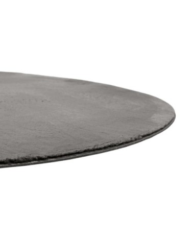 Tapis rond tufté mèches rases (15mm) gris anthracite 80 D