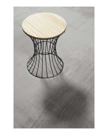 Tapis rond tufté mèches rases (15 mm) gris clair 200 D