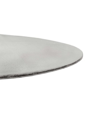 Tapis rond tufté mèches rases (15 mm) gris clair 200 D