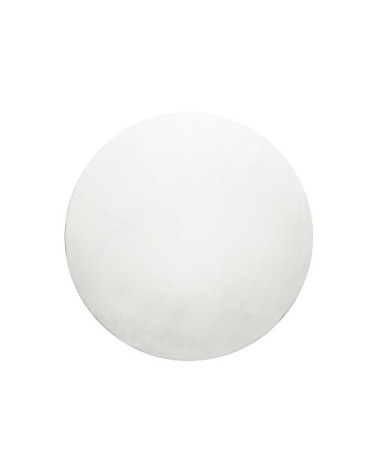 Tapis rond tufté mèches rases (15mm) blanc 80 D
