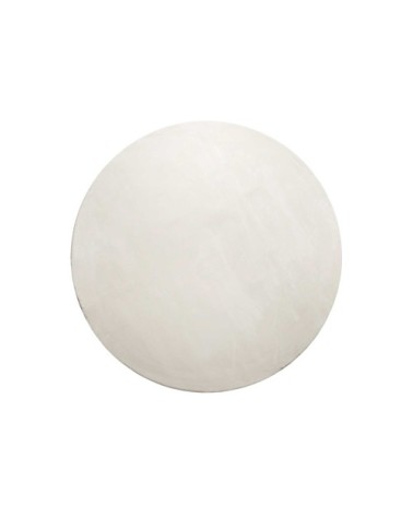 Tapis rond tufté mèches rases blanc cassé crème 80 D