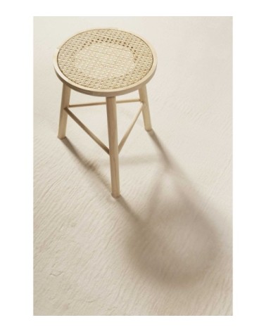 Tapis rond tufté mèches rases (15mm) écru 80 D