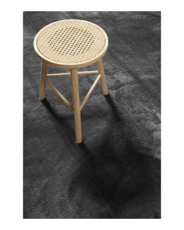 Tapis rond tufté mèches rases gris anthracite 80 D