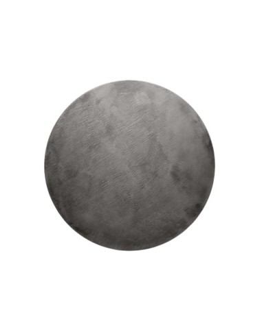 Tapis rond tufté mèches rases (15 mm)  gris anthracite 200 D