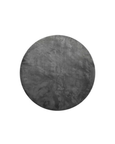 Tapis rond tufté mèches rases gris anthracite 200 D