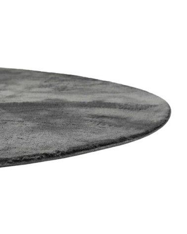 Tapis rond tufté mèches rases gris anthracite 200 D