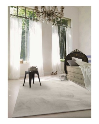 Tapis tufté mèches rases (15mm) écru 133x200