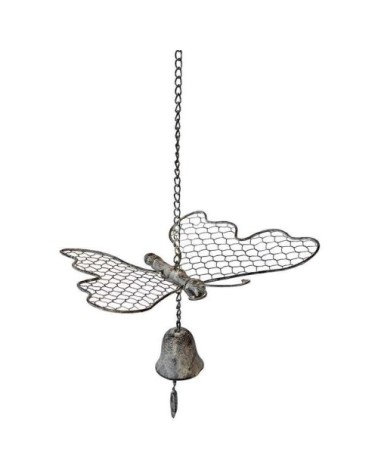 Cloche de jardin papillon blanc patiné