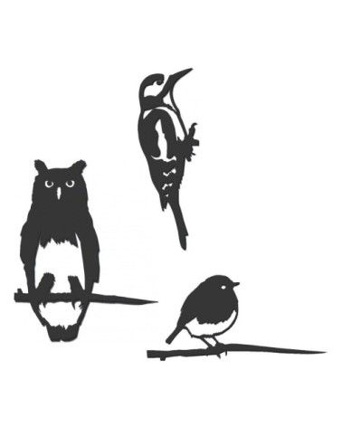 Oiseaux à planter taille mini en acier corten (lot de 3)