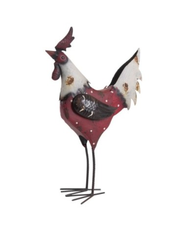 Coq en métal laqué et vieilli