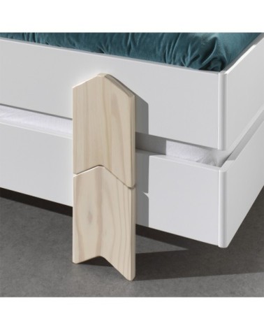 Lot de 2 lit empilable 90x200 sommier inclus blanc