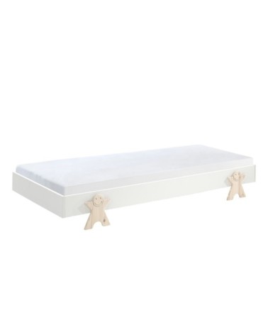 Lot de 3 lit empilable 90x200 sommier inclus blanc