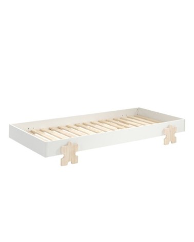 Lot de 3 lit empilable 90x200 sommier inclus blanc